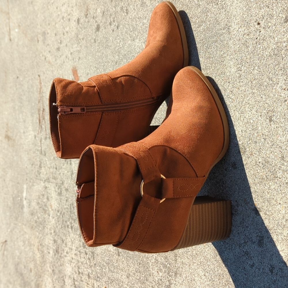 Caramel Brown Bootie Heals